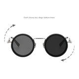 Maxbell Adjustable Polarized Sunglasses Rounded Glasses for Beach Outdoor Activities black silver