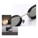 Maxbell Adjustable Polarized Sunglasses Rounded Glasses for Beach Outdoor Activities black silver