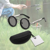 Maxbell Adjustable Polarized Sunglasses Rounded Glasses for Beach Outdoor Activities black silver