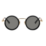 Maxbell Adjustable Polarized Sunglasses Rounded Glasses for Beach Outdoor Activities black gold