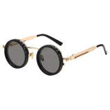 Maxbell Adjustable Polarized Sunglasses Rounded Glasses for Beach Outdoor Activities black gold