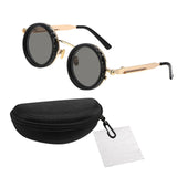 Maxbell Adjustable Polarized Sunglasses Rounded Glasses for Beach Outdoor Activities black gold