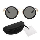 Maxbell Adjustable Polarized Sunglasses Rounded Glasses for Beach Outdoor Activities black gold