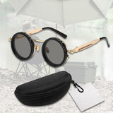 Maxbell Adjustable Polarized Sunglasses Rounded Glasses for Beach Outdoor Activities black gold