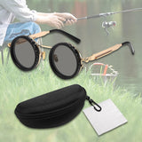 Maxbell Adjustable Polarized Sunglasses Rounded Glasses for Beach Outdoor Activities black gold