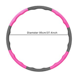 Maxbell Weighted Fitness Hoop Training Comfortable Exercise Hoop for Travel Home Gym Rose red and gray