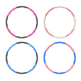 Maxbell Weighted Fitness Hoop Training Comfortable Exercise Hoop for Travel Home Gym Rose red and gray