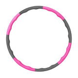 Maxbell Weighted Fitness Hoop Training Comfortable Exercise Hoop for Travel Home Gym Rose red and gray