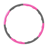 Maxbell Weighted Fitness Hoop Training Comfortable Exercise Hoop for Travel Home Gym Rose red and gray