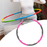 Maxbell Weighted Fitness Hoop Training Comfortable Exercise Hoop for Travel Home Gym Rose red and gray