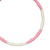 Maxbell Weighted Fitness Hoop Training Comfortable Exercise Hoop for Travel Home Gym Pink and white