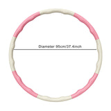 Maxbell Weighted Fitness Hoop Training Comfortable Exercise Hoop for Travel Home Gym Pink and white