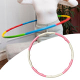Maxbell Weighted Fitness Hoop Training Comfortable Exercise Hoop for Travel Home Gym Pink and white
