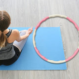 Maxbell Weighted Fitness Hoop Training Comfortable Exercise Hoop for Travel Home Gym Pink and white