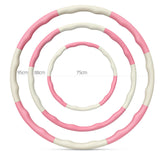 Maxbell Weighted Fitness Hoop Training Comfortable Exercise Hoop for Travel Home Gym Pink and white