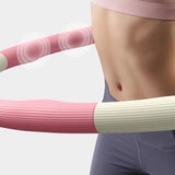 Maxbell Weighted Fitness Hoop Training Comfortable Exercise Hoop for Travel Home Gym Pink and white