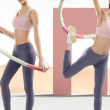 Maxbell Weighted Fitness Hoop Training Comfortable Exercise Hoop for Travel Home Gym Pink and white