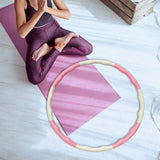 Maxbell Weighted Fitness Hoop Training Comfortable Exercise Hoop for Travel Home Gym Pink and white