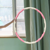 Maxbell Weighted Fitness Hoop Training Comfortable Exercise Hoop for Travel Home Gym Pink and white
