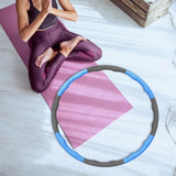 Maxbell Weighted Fitness Hoop Training Comfortable Exercise Hoop for Travel Home Gym Blue and gray