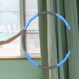 Maxbell Weighted Fitness Hoop Training Comfortable Exercise Hoop for Travel Home Gym Blue and gray