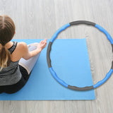 Maxbell Weighted Fitness Hoop Training Comfortable Exercise Hoop for Travel Home Gym Blue and gray