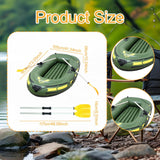 Maxbell Inflatable Boat for Pond Lakes Rivers PVC Kayaking for Families Adults Kids green