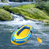 Maxbell Inflatable Boat for Pond Lakes Rivers PVC Kayaking for Families Adults Kids yellow
