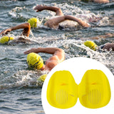 Maxbell 2 Pieces Swimming Hand Paddles Webbed Finger Flippers for Beginners Children M Yellow
