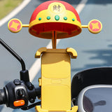 Maxbell Cute God of Wealth Holder Bike Phone Mount for Motorcycle Electric Motorbike Handlebar