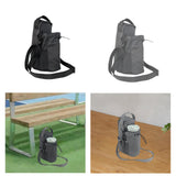 Maxbell Water Bottle Carrier Drawstring Crossbody Purse for Travel Workout Men Women black