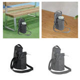 Maxbell Water Bottle Carrier Drawstring Crossbody Purse for Travel Workout Men Women black