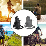 Maxbell Water Bottle Carrier Drawstring Crossbody Purse for Travel Workout Men Women black