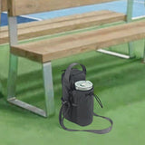 Maxbell Water Bottle Carrier Drawstring Crossbody Purse for Travel Workout Men Women black