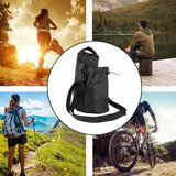 Maxbell Water Bottle Carrier Drawstring Crossbody Purse for Travel Workout Men Women black