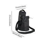 Maxbell Water Bottle Carrier Drawstring Crossbody Purse for Travel Workout Men Women black