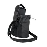 Maxbell Water Bottle Carrier Drawstring Crossbody Purse for Travel Workout Men Women black