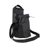 Maxbell Water Bottle Carrier Drawstring Crossbody Purse for Travel Workout Men Women black