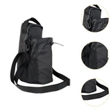 Maxbell Water Bottle Carrier Drawstring Crossbody Purse for Travel Workout Men Women black