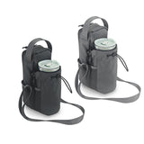 Maxbell Water Bottle Carrier Drawstring Crossbody Purse for Travel Workout Men Women black