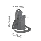 Maxbell Water Bottle Carrier Drawstring Crossbody Purse for Travel Workout Men Women grey