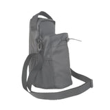 Maxbell Water Bottle Carrier Drawstring Crossbody Purse for Travel Workout Men Women grey