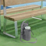 Maxbell Water Bottle Carrier Drawstring Crossbody Purse for Travel Workout Men Women grey