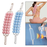 Maxbell 3 Row Roller Massage Stick Tool Calf Rolling Massager for Body Thigh Abdomen Pink