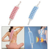 Maxbell 3 Row Roller Massage Stick Tool Calf Rolling Massager for Body Thigh Abdomen Pink