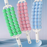 Maxbell 3 Row Roller Massage Stick Tool Calf Rolling Massager for Body Thigh Abdomen Pink