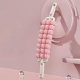 Maxbell 3 Row Roller Massage Stick Tool Calf Rolling Massager for Body Thigh Abdomen Pink