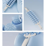 Maxbell 3 Row Roller Massage Stick Tool Calf Rolling Massager for Body Thigh Abdomen Blue
