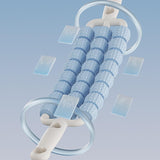 Maxbell 3 Row Roller Massage Stick Tool Calf Rolling Massager for Body Thigh Abdomen Blue