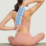 Maxbell 3 Row Roller Massage Stick Tool Calf Rolling Massager for Body Thigh Abdomen Blue